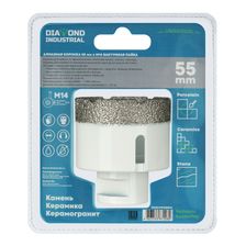 Алмазная коронка Diamond Industrial 55 мм Universal по керамограниту, керамике и камню, вакуумная пайка, M14 - изображение 8