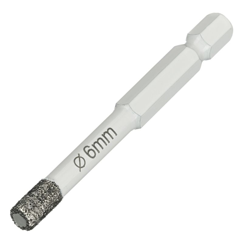 Алмазная коронка Diamond Industrial 6 мм Universal по керамограниту, керамике и камню, вакуумная пайка, 1/4 HEX