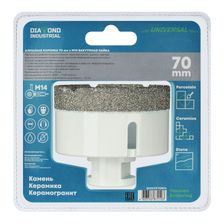Алмазная коронка Diamond Industrial 70 мм Universal по керамограниту, керамике и камню, вакуумная пайка, M14 - изображение 8