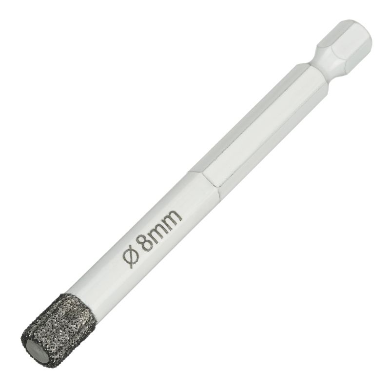 Алмазная коронка Diamond Industrial 8 мм Universal по керамограниту, керамике и камню, вакуумная пайка, 1/4 HEX
