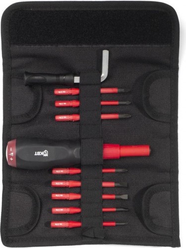 Диэлектрическая динамометрическая отвертка КВТ 10 предметов с набором бит 78279