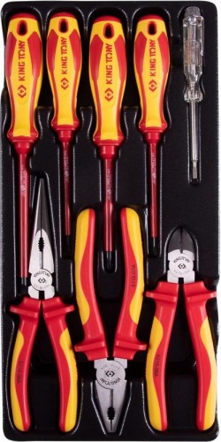 Диэлектрический набор инструмента KING TONY 9-40618GP ложемент, 8 предметов