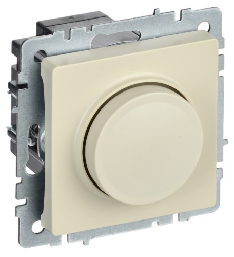 Диммер IEK BRITE поворотно-нажимной 600Вт СС10-1-0-БрКр бежевый BR-D20-0600-K10
