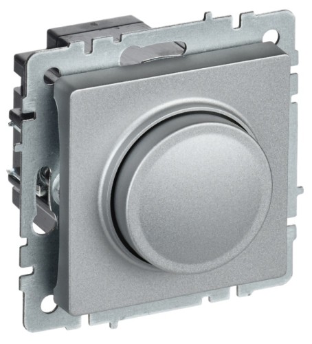 Диммер IEK BRITE поворотно-нажимной 600Вт СС10-1-0-БрА алюм. BR-D20-0600-K47