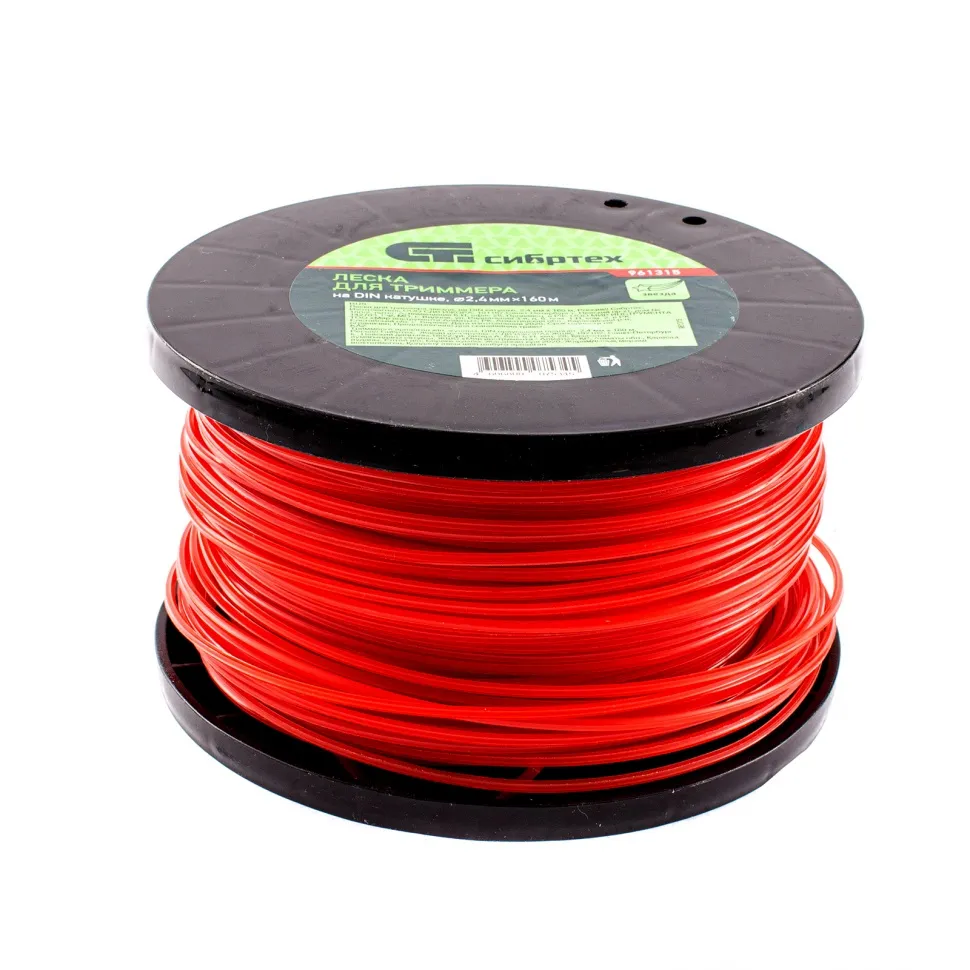 Леска для триммера звезда, на DIN катушке, 2.4 ммх160 м, Россия Сибртех