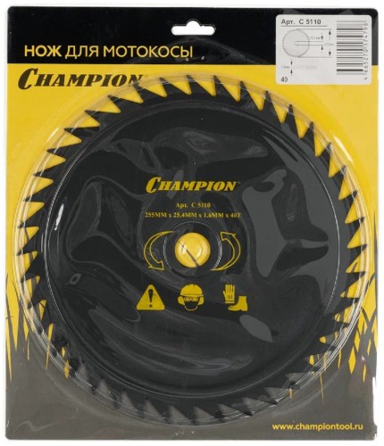 Диск  кустореза CHAMPION 40/255/25,4 (SRM-330ES/SRM-350ES,4605) (C5110) C5110 - изображение 4