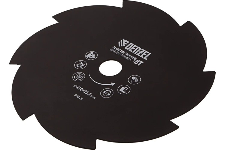 Диск кустореза Denzel 230х25,4 толщина 1,6 мм, 8 лезвий 96328 - изображение 2