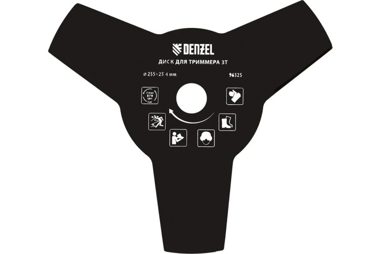 Диск кустореза Denzel 255х25,4 толщина 1,6 мм, 3 лезвия 96325