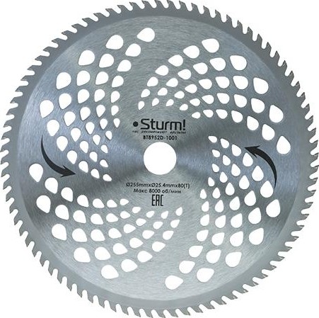 Диск  кустореза Sturm BT8952D-1001 255ммx25, 4x80, с твердосплавными напайками