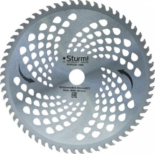 Диск  кустореза Sturm BT8952D-1000 255ммx25 4x60 с твердосплавными напайками
