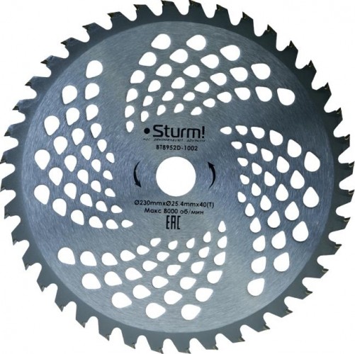 Диск  кустореза Sturm BT8952D-1002 230ммx25, 4x40, с твердосплавными напайками