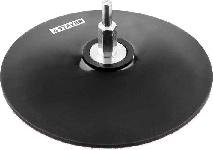 Диск опорный STAYER MASTER тарелка резиновая для дрели, на липучке, d=125мм 35740-125