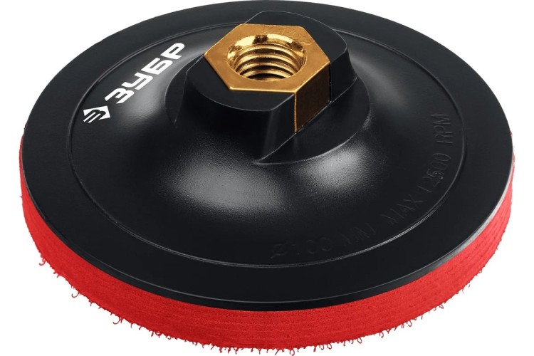 Диск опорный ЗУБР "Профессионал" пластиковый, полиуретанова подкладка d100 мм, М14 35782-100