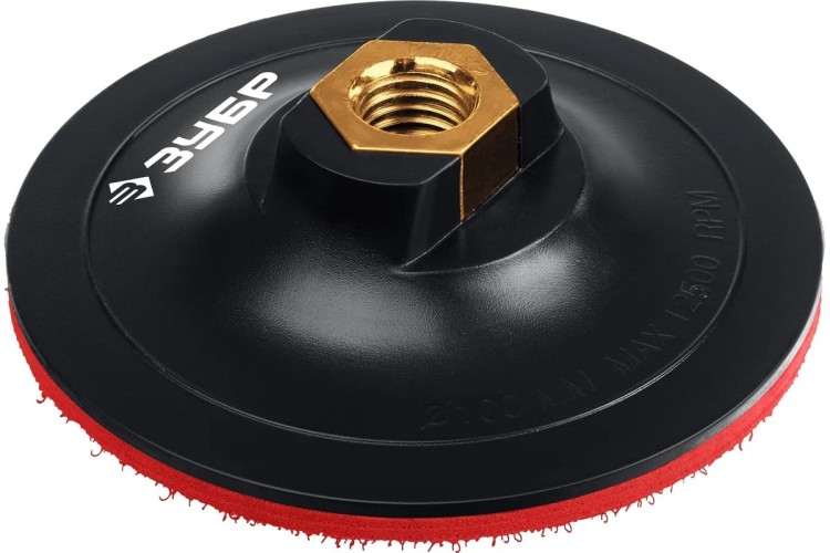 Диск опорный ЗУБР "Профессионал" пластиковый на липучке d 100 мм, М14 3578-100