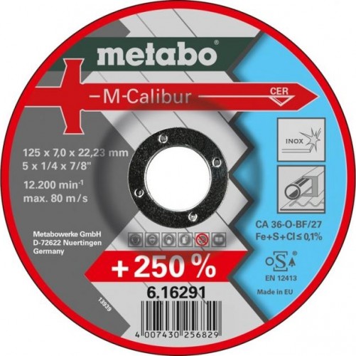 Диск шлифовальный по металлу METABO 125x7,0х22,23 мм M-Calibur 616291000