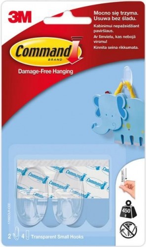 Дизайн-крючок малый 3M Command® (17092CLR) прозрачный 2 шт 7100108739