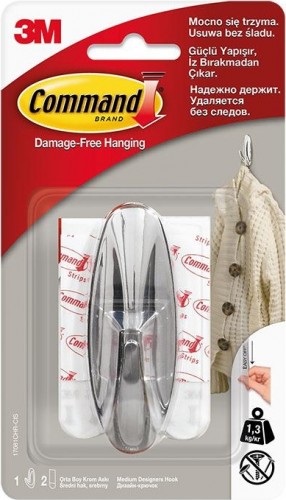 Дизайн-крючок средний 3M Command® (17081CHR) "Хром" 1 шт 7100139591