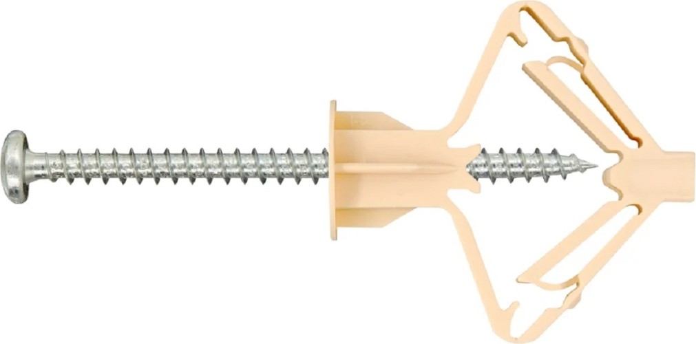 Дюбель для листовых материалов ЕВРОПАРТНЕР PLA (60 шт.) анкер с шурупом конт М. 86911