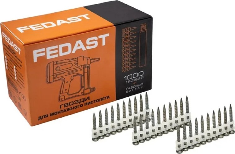 Дюбель-гвоздь монтажный FEDAST fd2732sbp 2.7х32 мм, винтовой (1000 шт/уп)