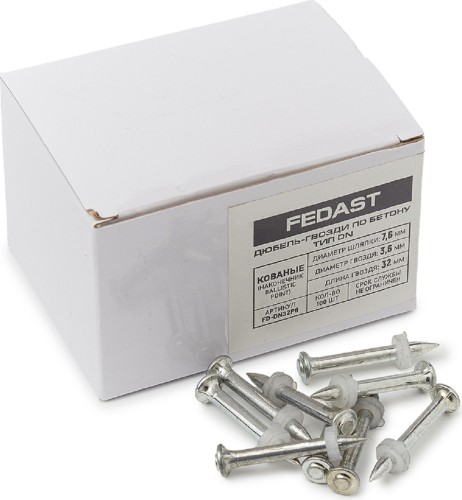 Дюбель-гвоздь монтажный FEDAST FD-DN32P8 одиночные по бетону тип dn 32 мм (100 шт./уп) - изображение 4