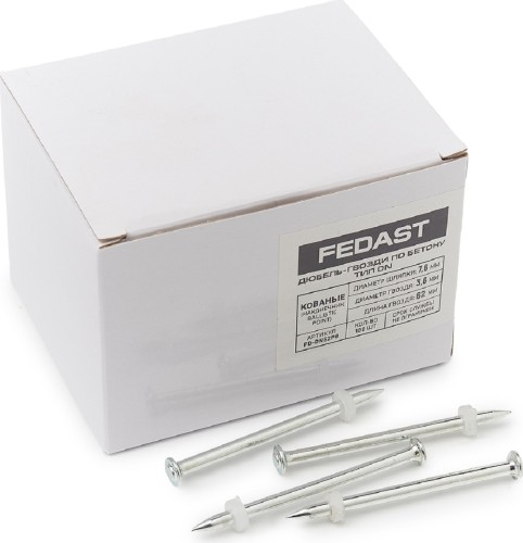 Дюбель-гвоздь монтажный FEDAST FD-DN62P8 одиночные по бетону тип dn 62 мм (100 шт./уп) - изображение 4