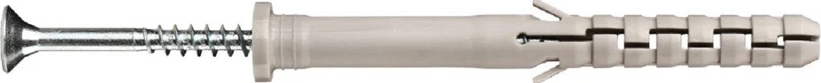 Дюбель гвоздевой с цилиндрической манжетой ЕВРОПАРТНЕР PNDS LK 8x 60 (350 шт.) с шурупом 86877
