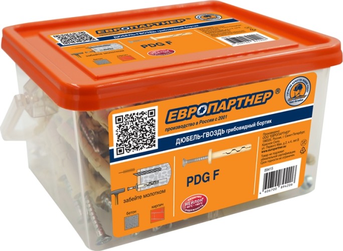 Дюбель гвоздевой с цилиндрической манжетой ЕВРОПАРТНЕР PDG F 6x 60 (1000 шт.) пром. 89414 - изображение 2