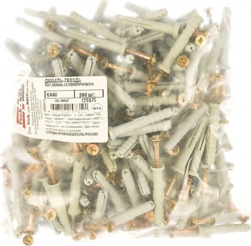 Дюбель гвоздевой Tech-KREP  6 х  40 (пакет 300 шт) потай 125575 125575 - изображение 2