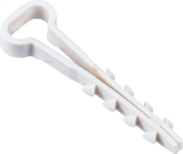 Дюбель-хомут IEK UDH 5х10мм для плоского кабеля нейлон бел. (уп.100шт)  UDH14-05-10-100-K01