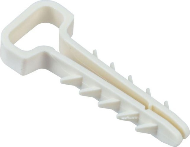 Дюбель-хомут IEK UDH 6х12мм для плоского кабеля нейлон бел. (уп.100шт)  UDH14-06-12-100-K01