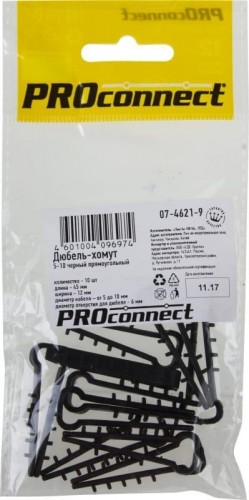 Дюбель-хомут Proconnect  5-10 мм (уп.10 шт.),  черный, прямоугольный 07-4621-9 - изображение 2