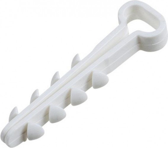 Дюбель-хомут REXANT 5-8 мм, белый нейлоновый прямоугольный упаковка 100 шт. 07-4608