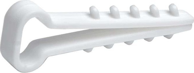 Дюбель-хомут RUCELF ДХБ-10-5 мм плоский, белый (уп.100 шт.) ДХБ-10-5-ПБ