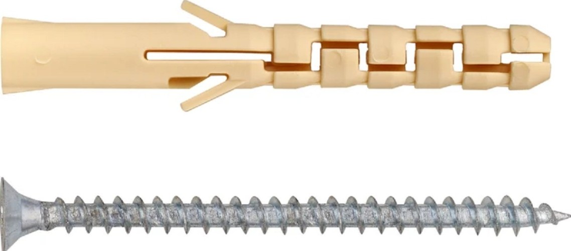 Дюбель распорный нейлоновый ЕВРОПАРТНЕР PND L 6 х 50 с шурупом 4,0х60 (50 шт.) K2 0482 0