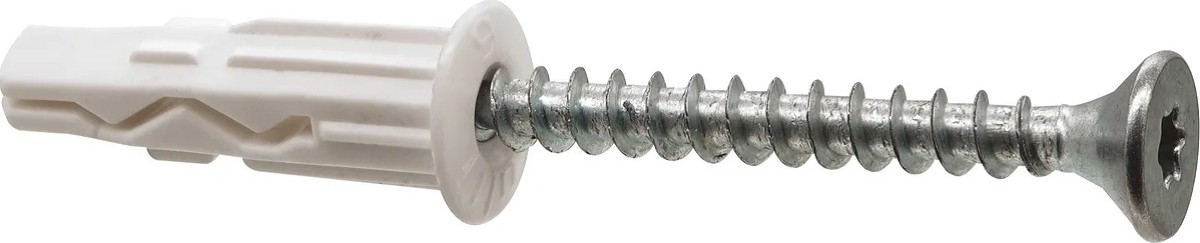 Дюбель универсальный нейлоновый ЕВРОПАРТНЕР MULTI plug 6х25 с шурупом 4x25мм (100 шт.) K2 0487 0