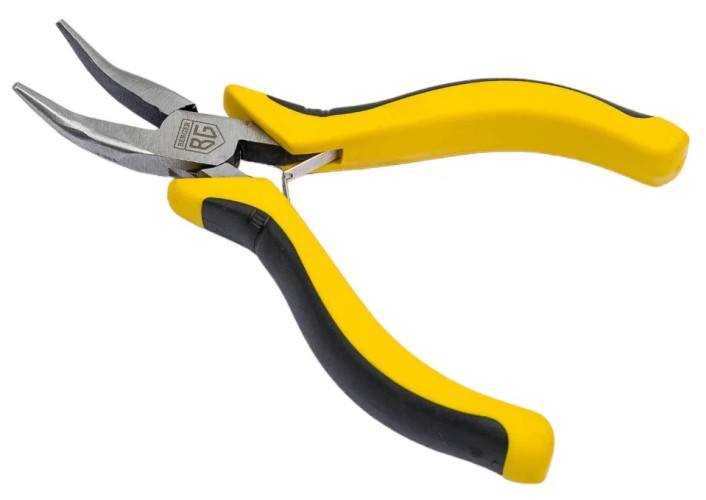 Длинногубцы BERGER BG1219 мини, изогнутые 125 мм