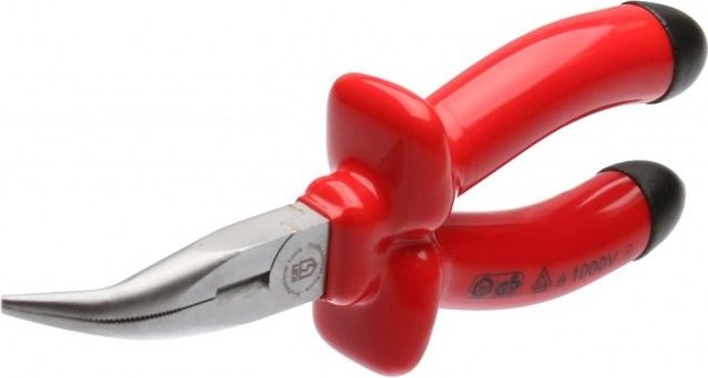 Длинногубцы диэлектрические изогнутые КВТ серия "ЭКСПЕРТ" 160 мм 70357
