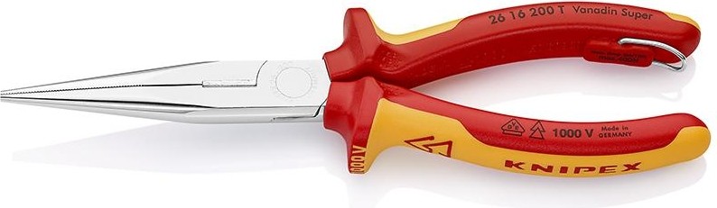 Длинногубцы диэлектрические KNIPEX 2616200T 200 мм с режущими кромками KN-2616200T