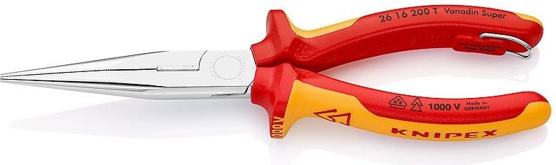 Длинногубцы диэлектрические KNIPEX 2616200TBK 200 мм с режущими кромками KN-2616200TBK