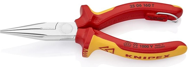 Длинногубцы диэлектрические KNIPEX 2506160T 160 мм с режущими кромками KN-2506160T