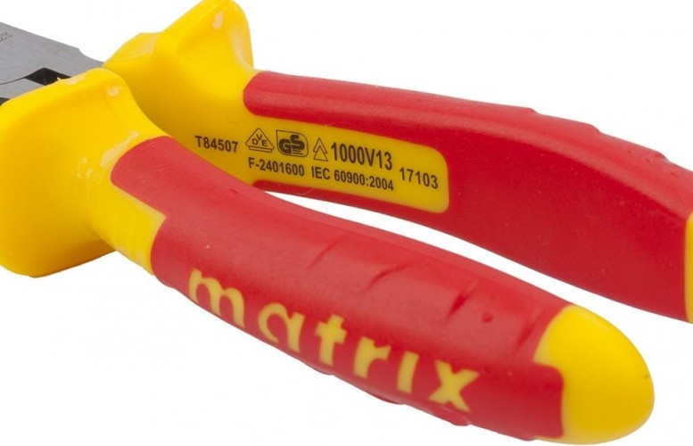 Длинногубцы диэлектрические MATRIX "Insulated" 200 мм, двухкомпонентные рукоятки 17103 17103 - изображение 3