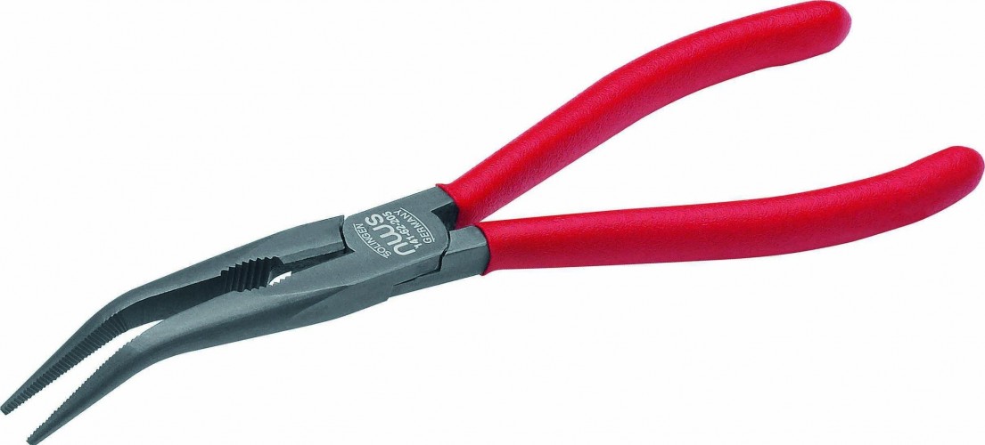 Длинногубцы изогнутые NWS 170 мм, 45° покрытие Titan Finish 141-62-170