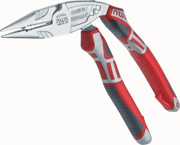 Длинногубцы изогнутые NWS 200 мм, ErgoMulti  покрытие Crom 1406-49-200