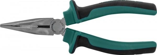 Длинногубцы JONNESWAY P1218 изогнутые с двухкомпонентными рукоятками, 200 мм 049415