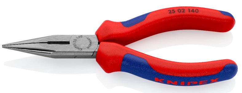 Длинногубцы KNIPEX KN-2502140SB с режущими кромками, 140 мм