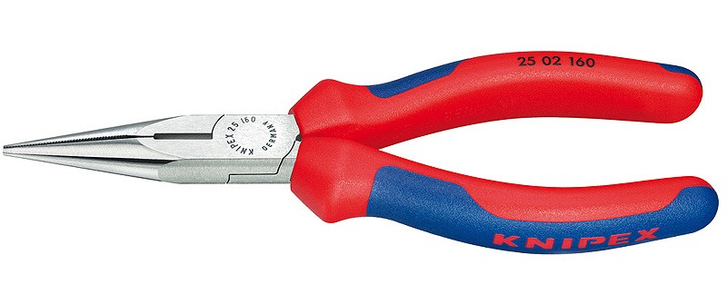 Длинногубцы KNIPEX KN-2502160SB с режущими кромками, 160 мм