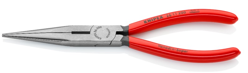 Длинногубцы KNIPEX KN-2611200SB с режущими кромками, 200 мм