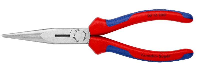 Длинногубцы KNIPEX KN-2612200SB с режущими кромками, 200 мм