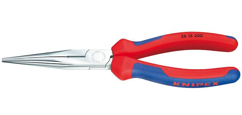 Длинногубцы KNIPEX KN-2615200TBK с режущими кромками, 200 мм