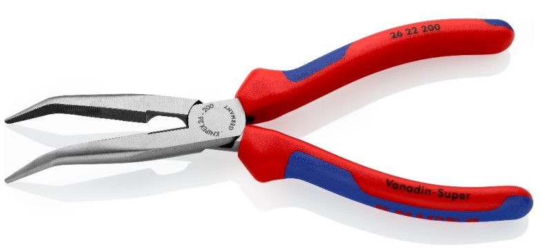 Длинногубцы KNIPEX KN-2622200SB с режущими кромками, губки 40°, 200 мм